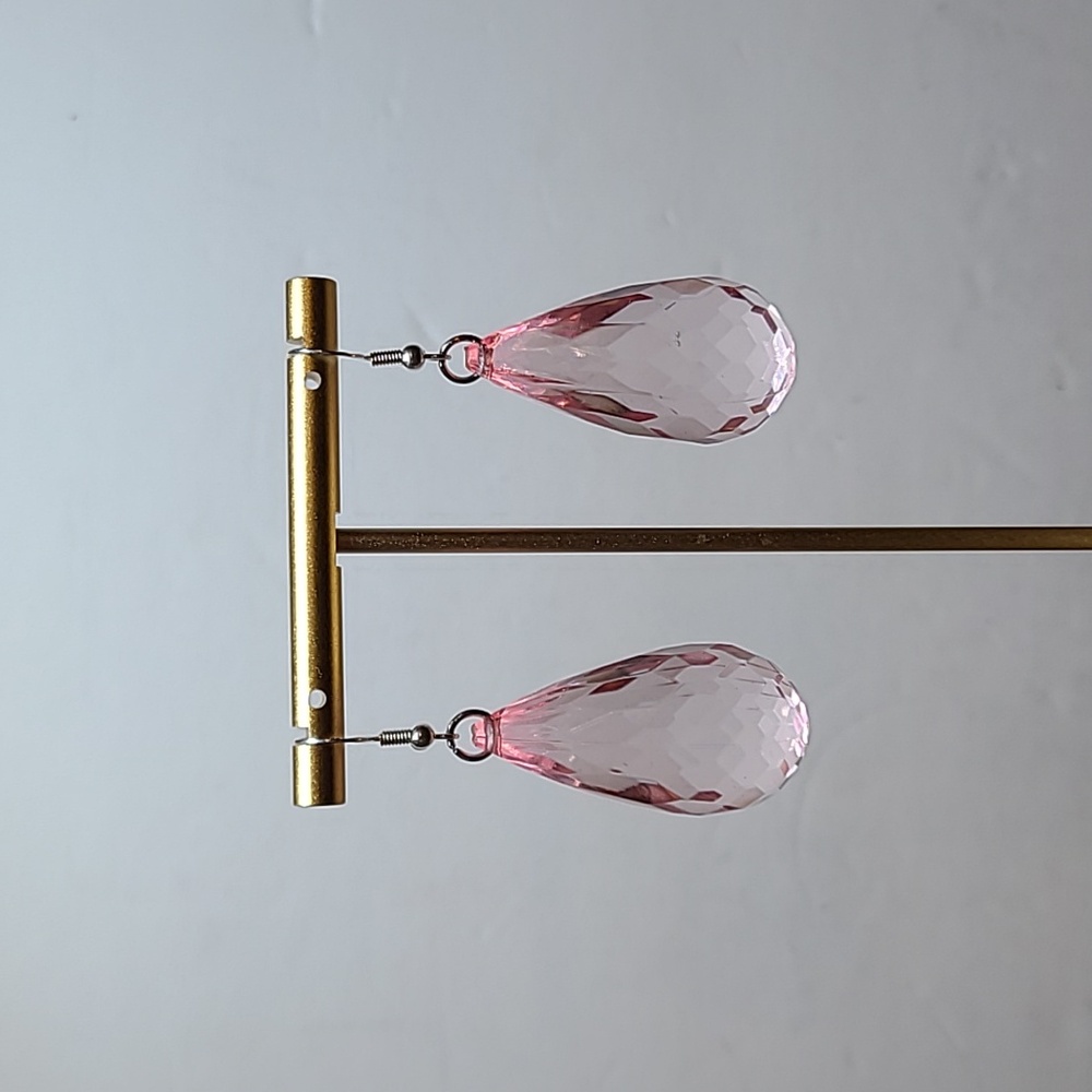 Pink Translucent Beaded Necklace and Earings Bundle - Picture 7 of 8